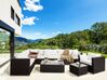 Garden Lounge Set with Table 8 Seater XXL Modular PE Rattan Dark Brown Right Hand