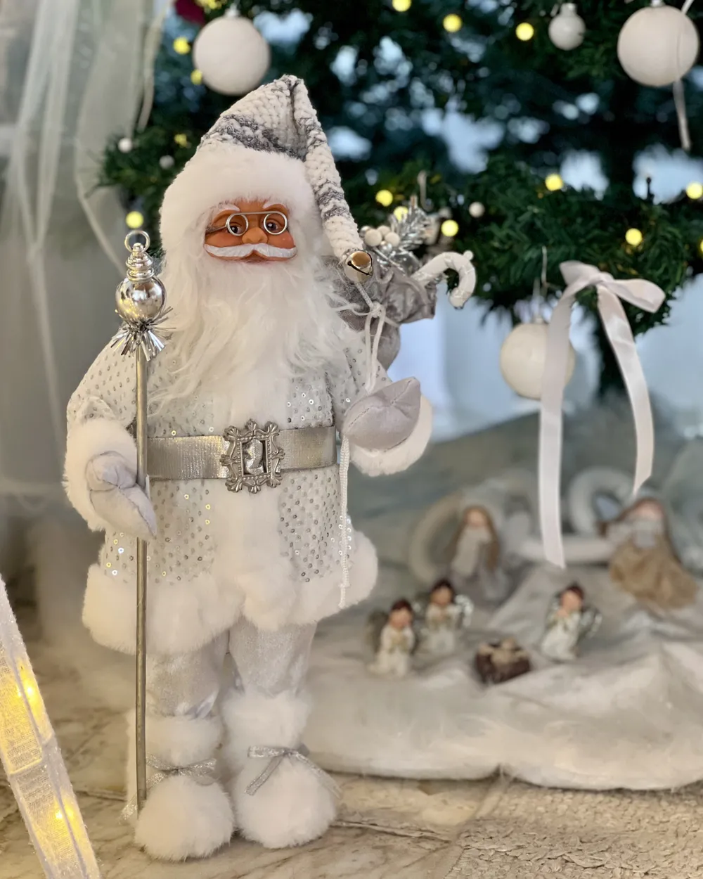 Christmas Decoration NELAUG 48 cm Santa Claus Silver_1050787