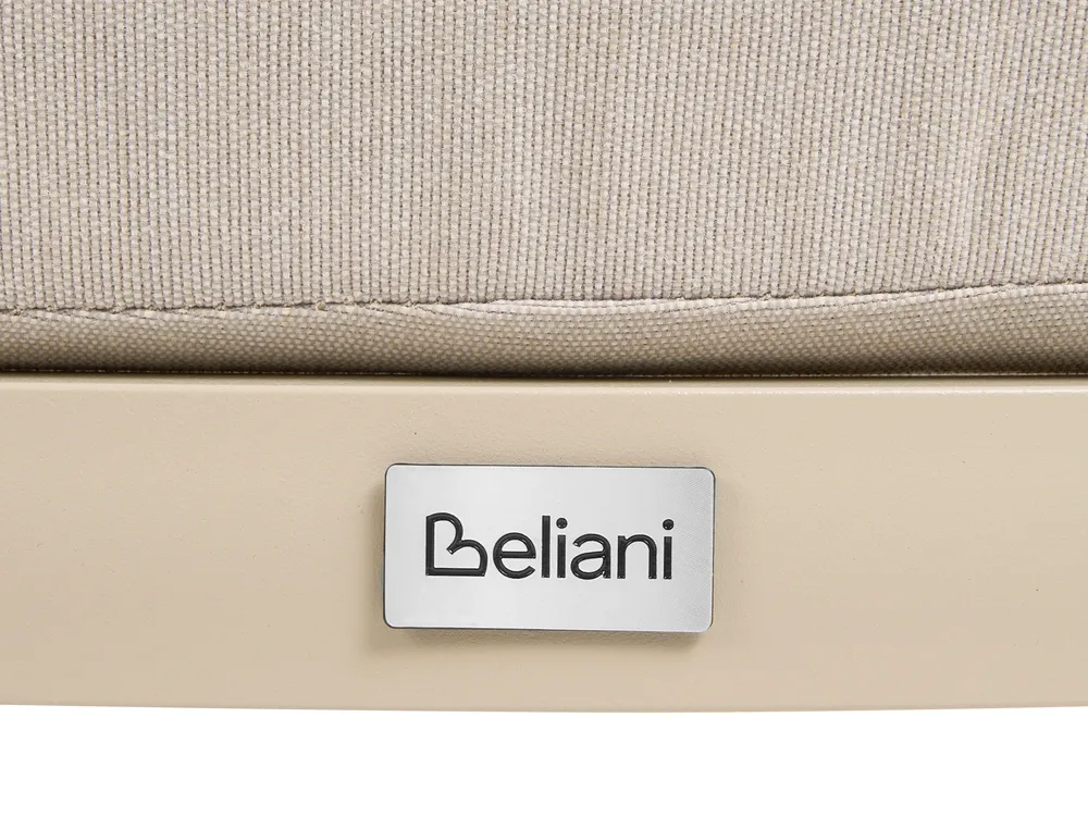 Sun Lounger with Cushion RONCOLO Metal Beige_1117418