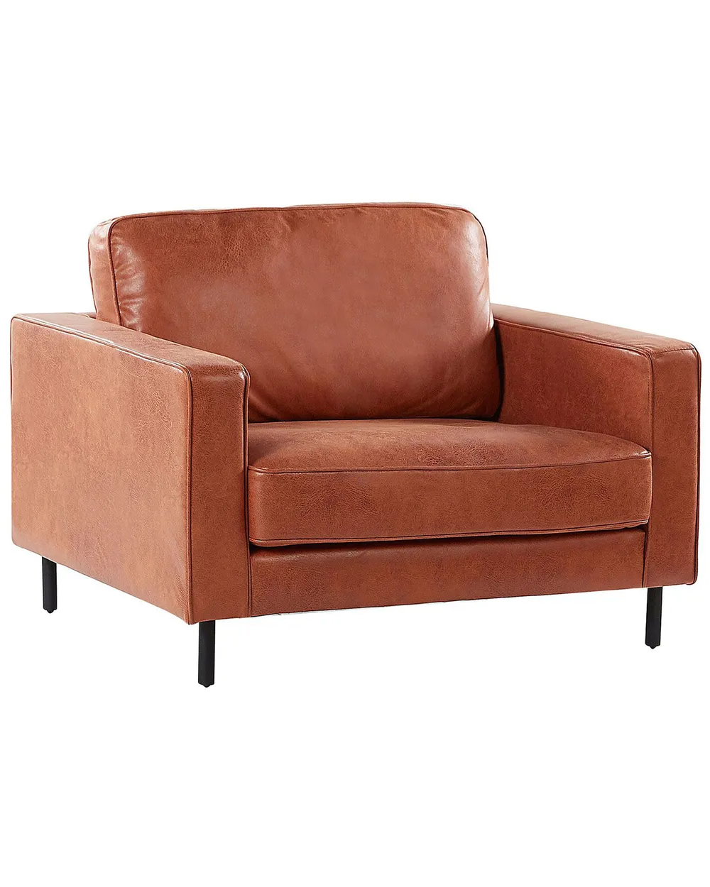Armchair SAVALEN Faux Leather Golden Brown