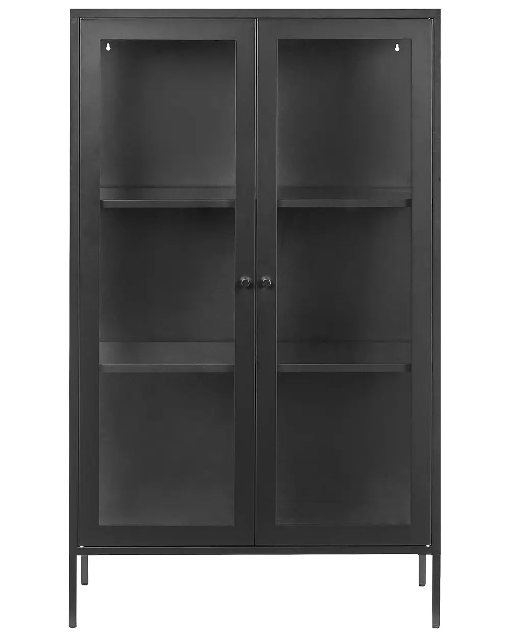 Glass Display Cabinet NASH 90 cm Metal Black_1108270