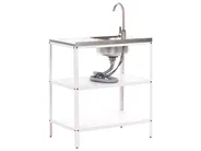 4 Piece Outdoor Kitchen Set with Sink VILAMA White Metal_974074