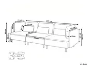 Modular Sofa 3 Seater EGERIS Corduroy Dark Green_1067098