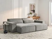 Right-Hand Chaise Longue HELLNAR Fabric Grey_911709