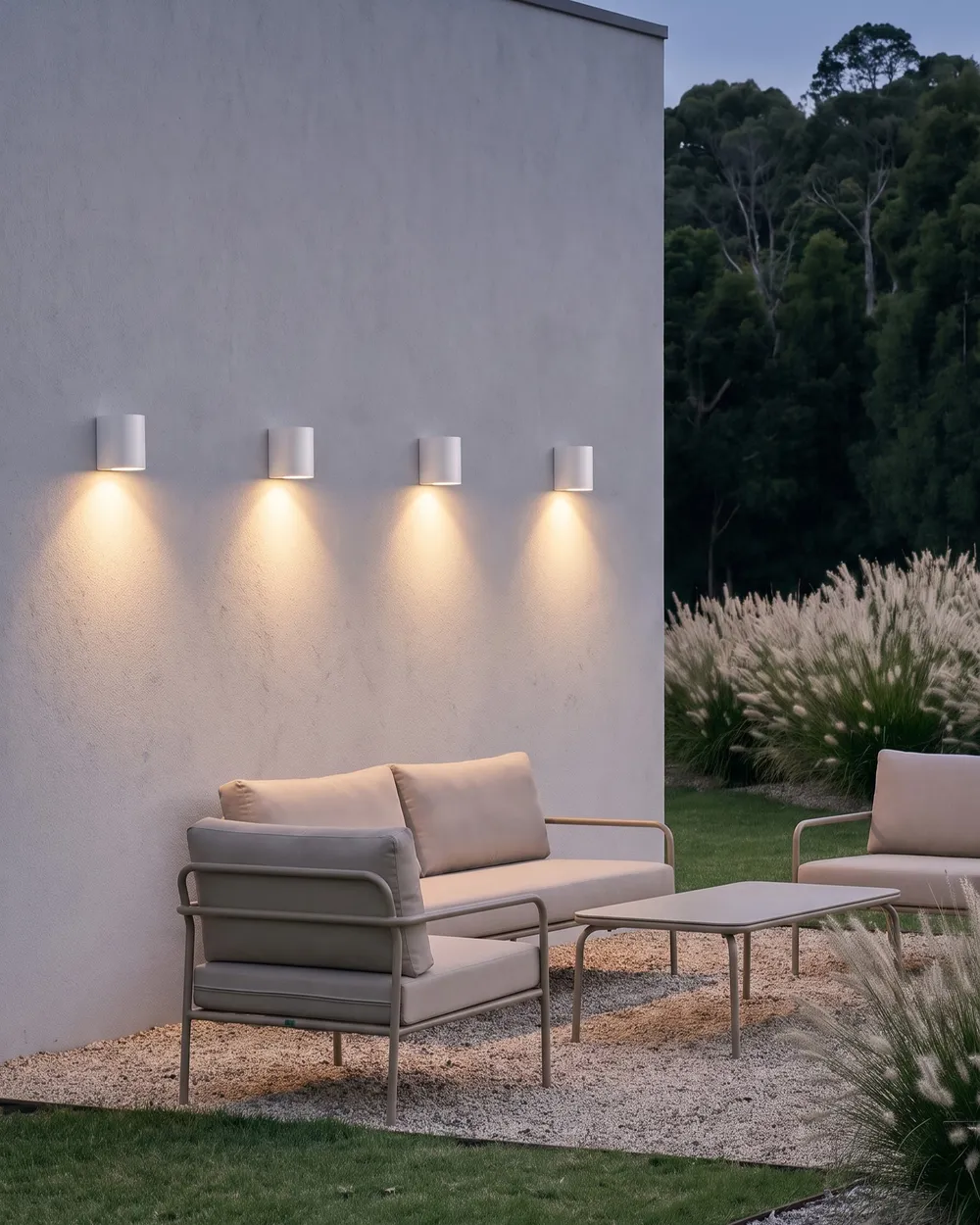 Set of 4 Outdoor Wall Lights AVIA White
