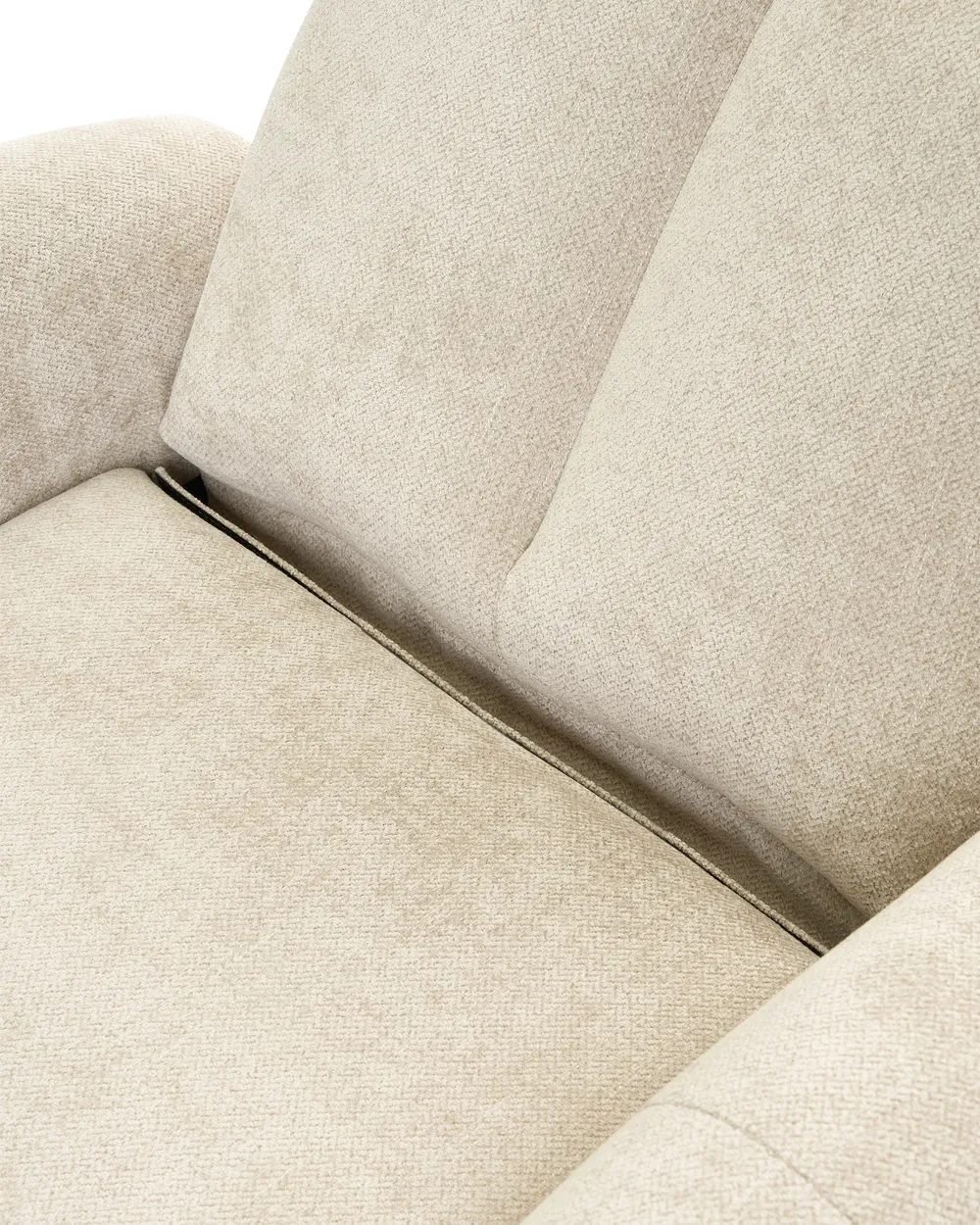 Rocking Recliner Chair DANAE Swivel Chenille Light Beige_1095599