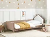 Kids Bed House Velvet KERVAN 90 x 200 cm (EU Single) Light Brown