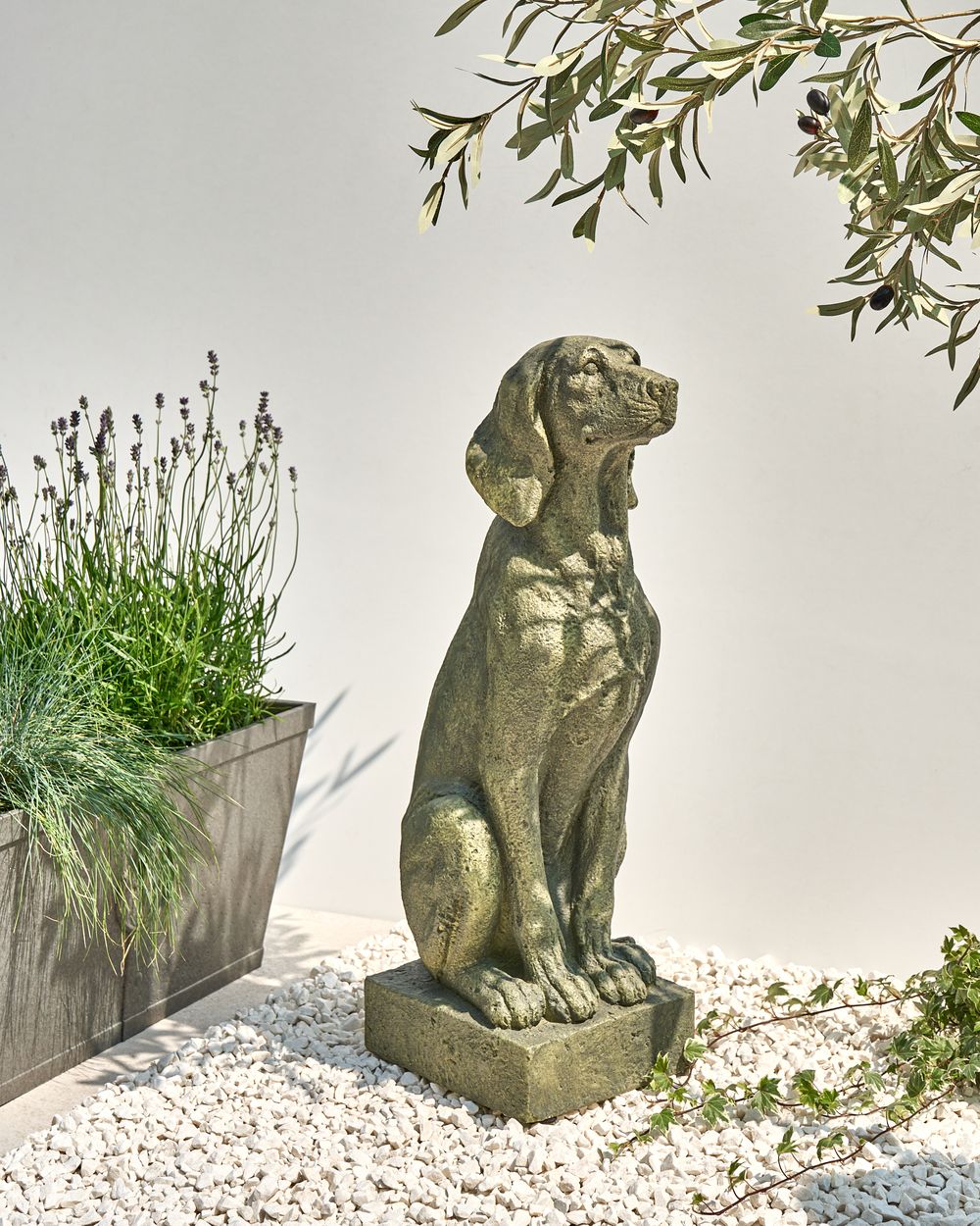 Garden Statue NAIROBI Dog 73 cm Green