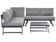 Garden Corner Sofa with Table 5 Seater COCCORINO Metal Grey_853526