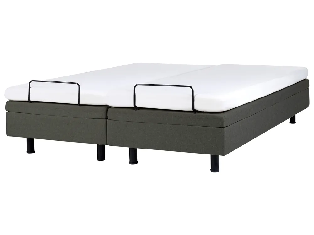 Adjustable Bed without Headboard Fabric DUKE II 180 x 200 cm (EU Super King) Dark Grey_987948