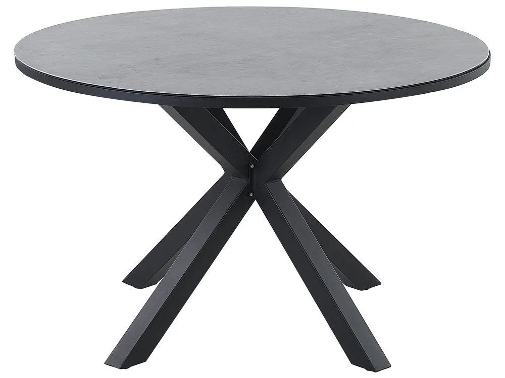 Garden Dining Set 4 Seater MALETTO/GROSSETO Metal Marble Effect Grey/ Black_938101