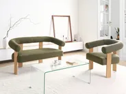 Living Room Set ILBRO Boucle Green/ Light Brown_984979