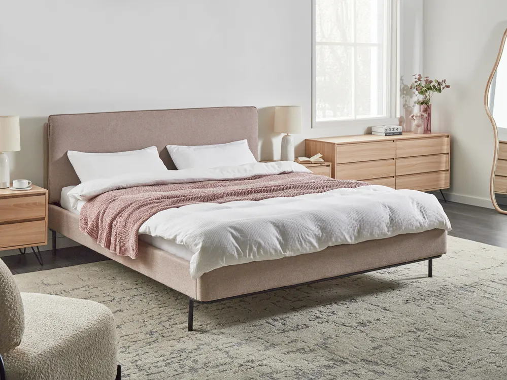 Bed Fabric CORIO 180 x 200 cm (EU Super King) Taupe
