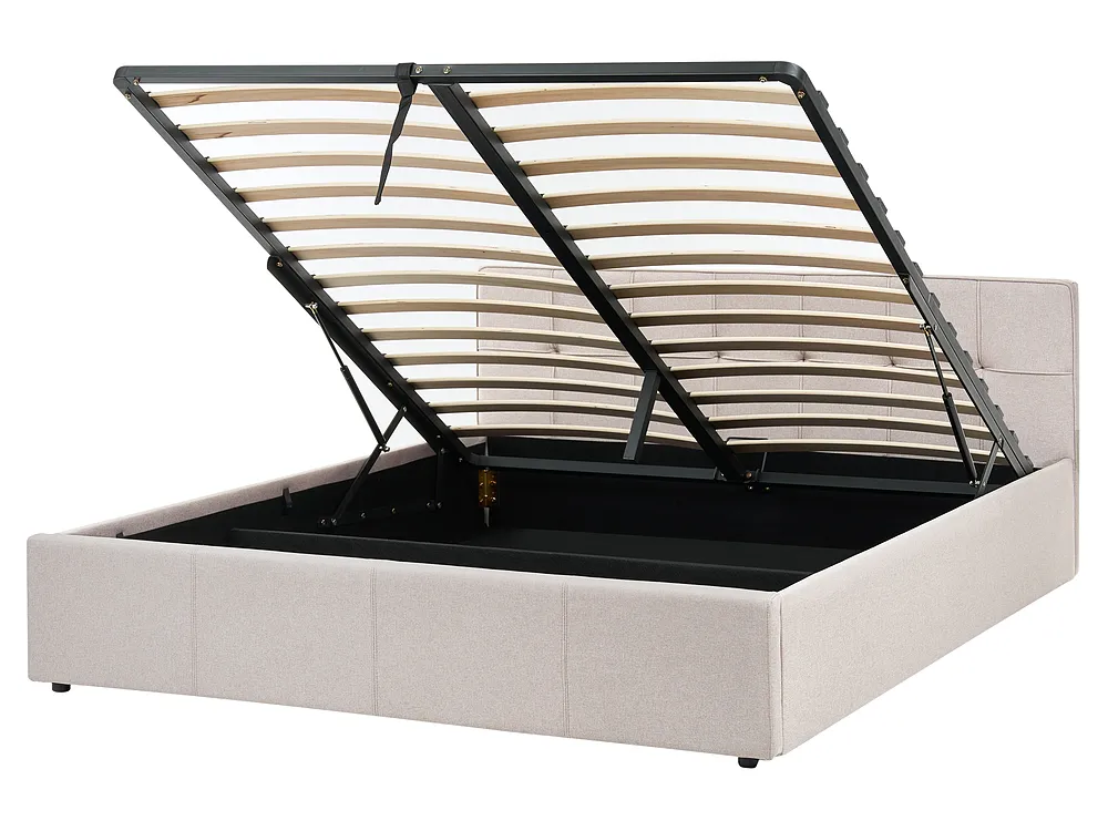 Seng med oppbevaring LAURESSES Lys beige 160 x 200 cm