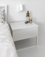 1 Drawer Bedside Table GIULIA Pine Wood White_820568