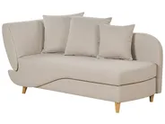 Left-Hand Chaise Longue MERI with Storage Faux Linen Beige_881249