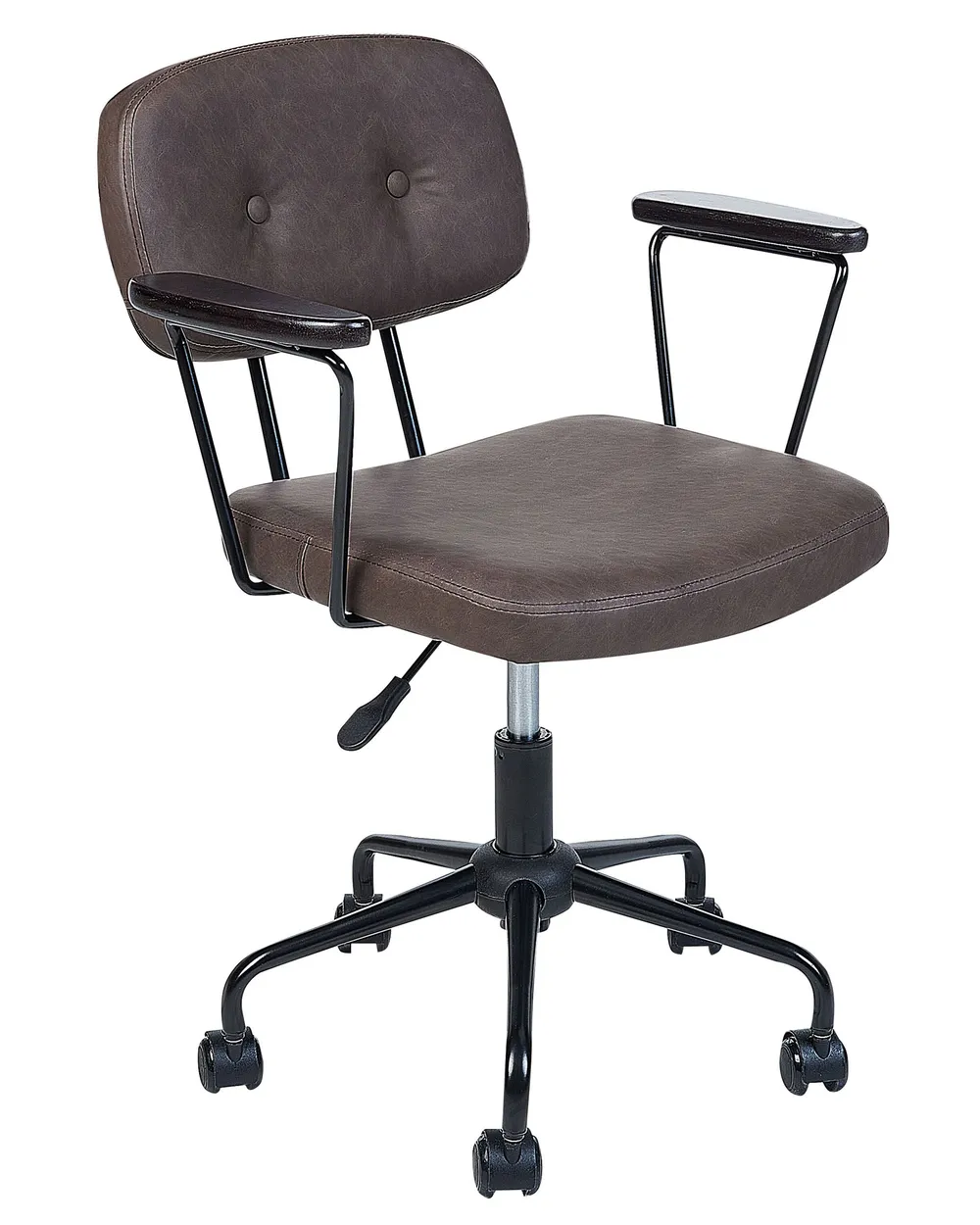 Desk Chair ALGERITA Faux Leather Dark Brown