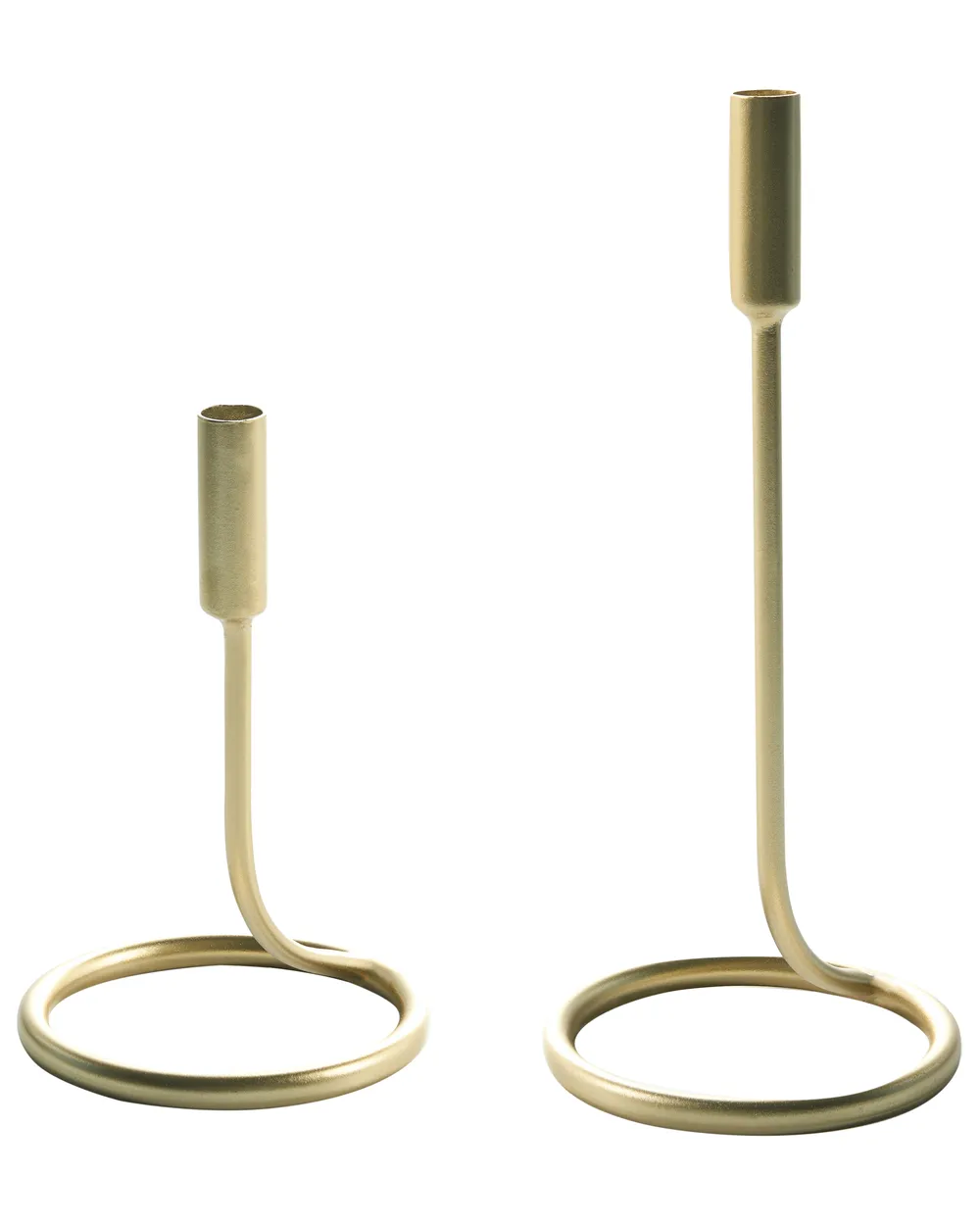 Set of 2 Candle Holders BUNYU 19/28 cm Metal Gold