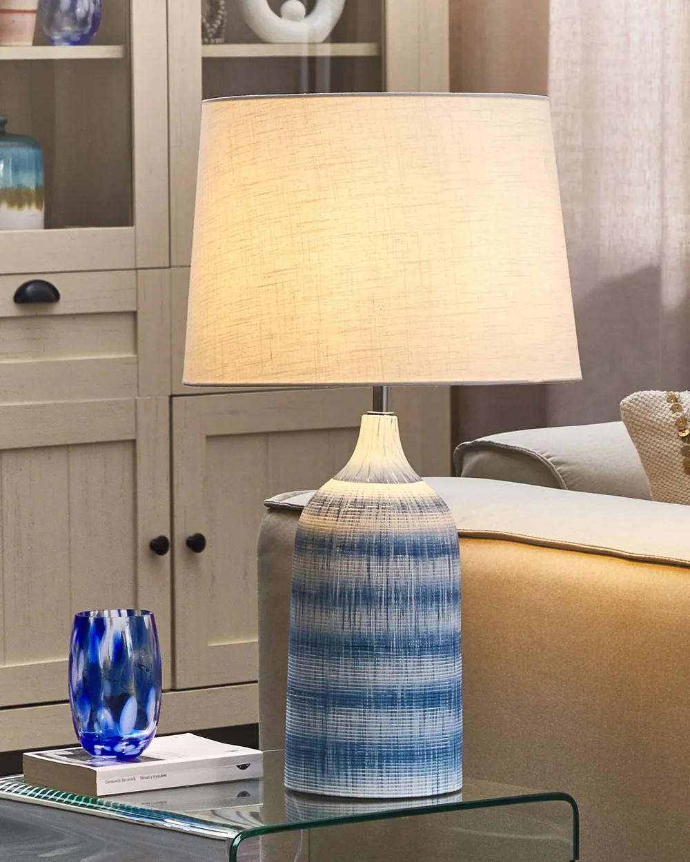 Table Lamp GEORGINA Ceramic Blue