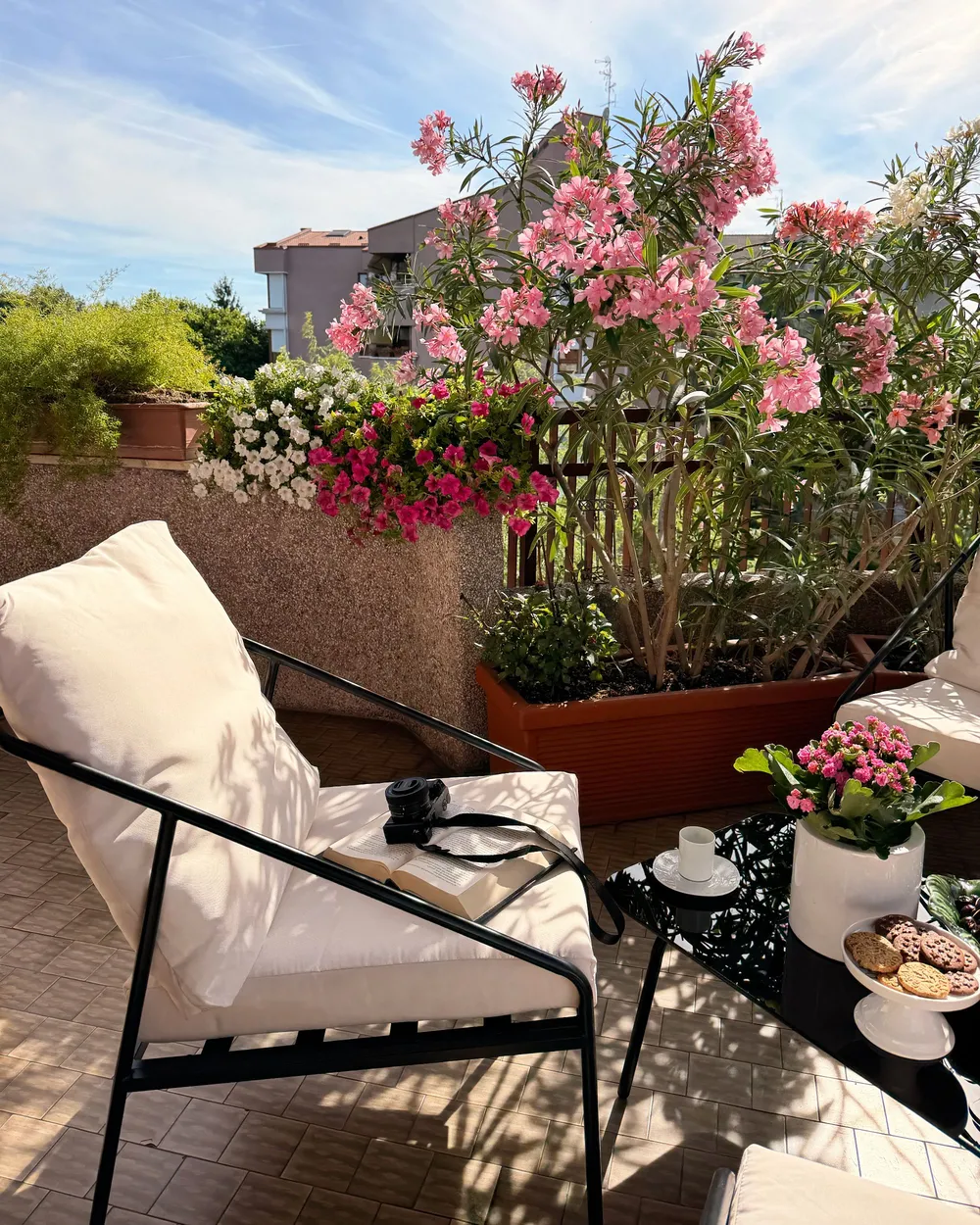 Garden Lounge Set with Table 4 Seater USTICA Metal Black_1085612