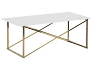 Coffee Table EMPORIA Tempered Glass White/ Gold_757588