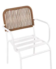 Set of 4 Garden Chairs with Cushions TACENO Metal White_1007764