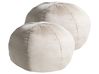 Set of 2 Decorative Cushions SALVIA 33 x 33 cm Velvet Off-White Solid