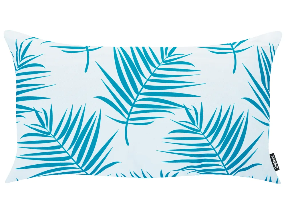 Set med 3 utomhusdynor BIRDWOOD Växtmotiv 30 x 50 cm 45 x 45 cm Blå_1135368