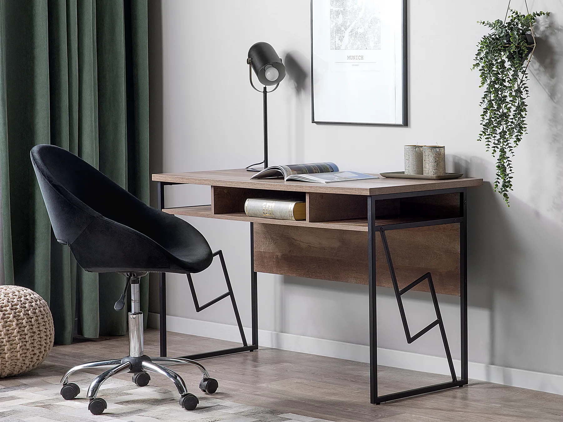 Home Office Desk FORRES 120 cm 60 cm Brown/ Black_725961