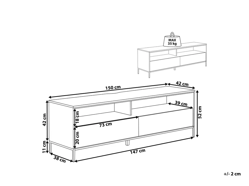 TV Stand SYDNEY Brown/ Black_816496