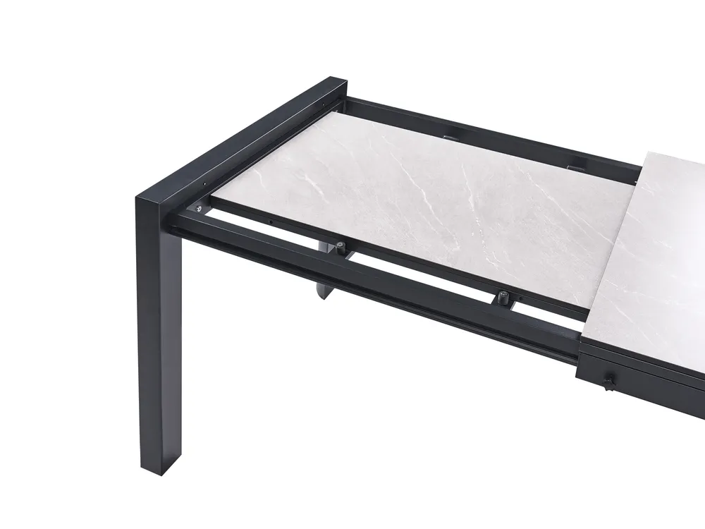 Extending Garden Dining Table BINASCO 160/220 cm 90 cm Beige_1044756