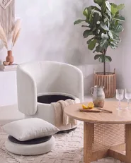 Svängbar fåtölj HORSENS med förvaring Off-White_1087939