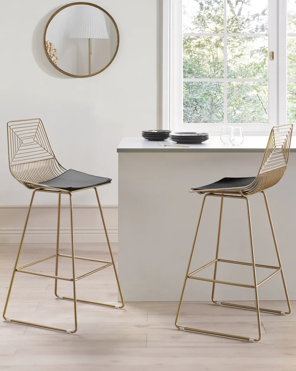 Set of 2 Bar Chairs BISBEE Metal Gold_868485