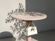 Garden Bar Table LEGRENA 60 cm 60 cm Beige_1035094