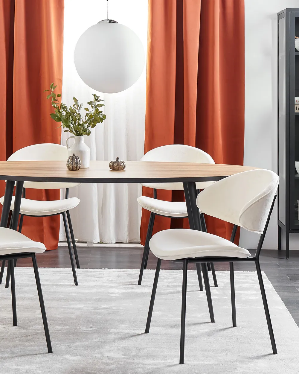 Set of 2 Dining Chairs KIANA Fabric Light Beige