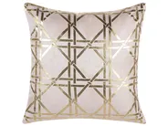 Set of 2 Decorative Cushions CASSIA 45 x 45 cm Pink Geometric Pattern_770431