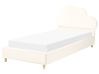 Barneseng Sky Fløyel BELLEVUE 90 x 200 cm Lys beige