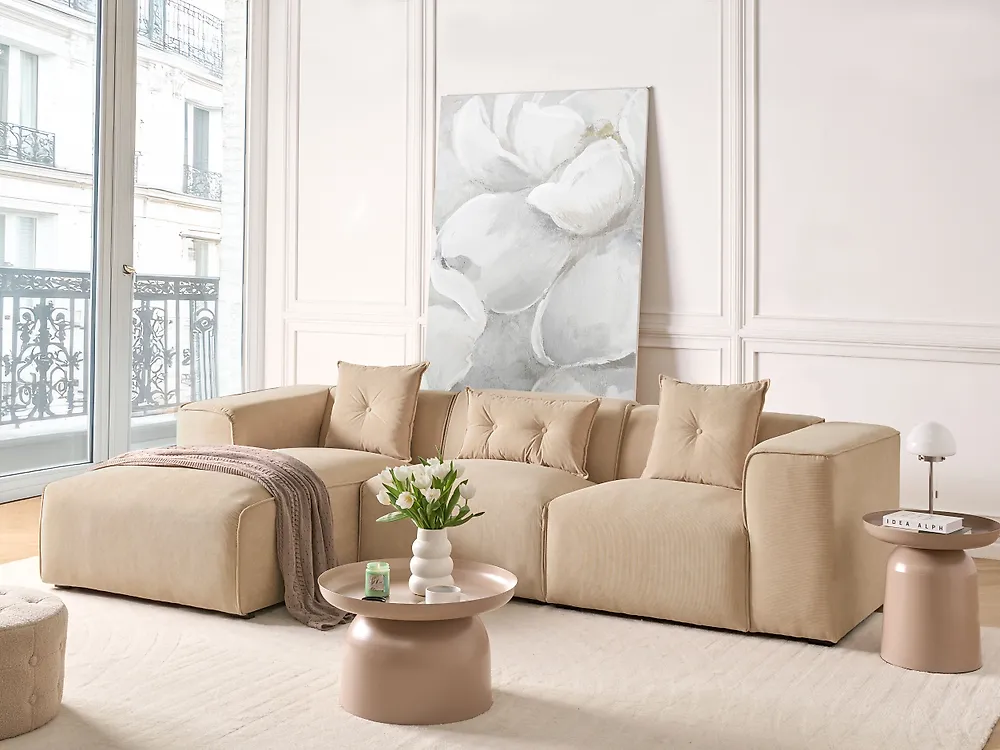 Hörnsoffa DOLVA Manchester Beige Högervänd_1186982