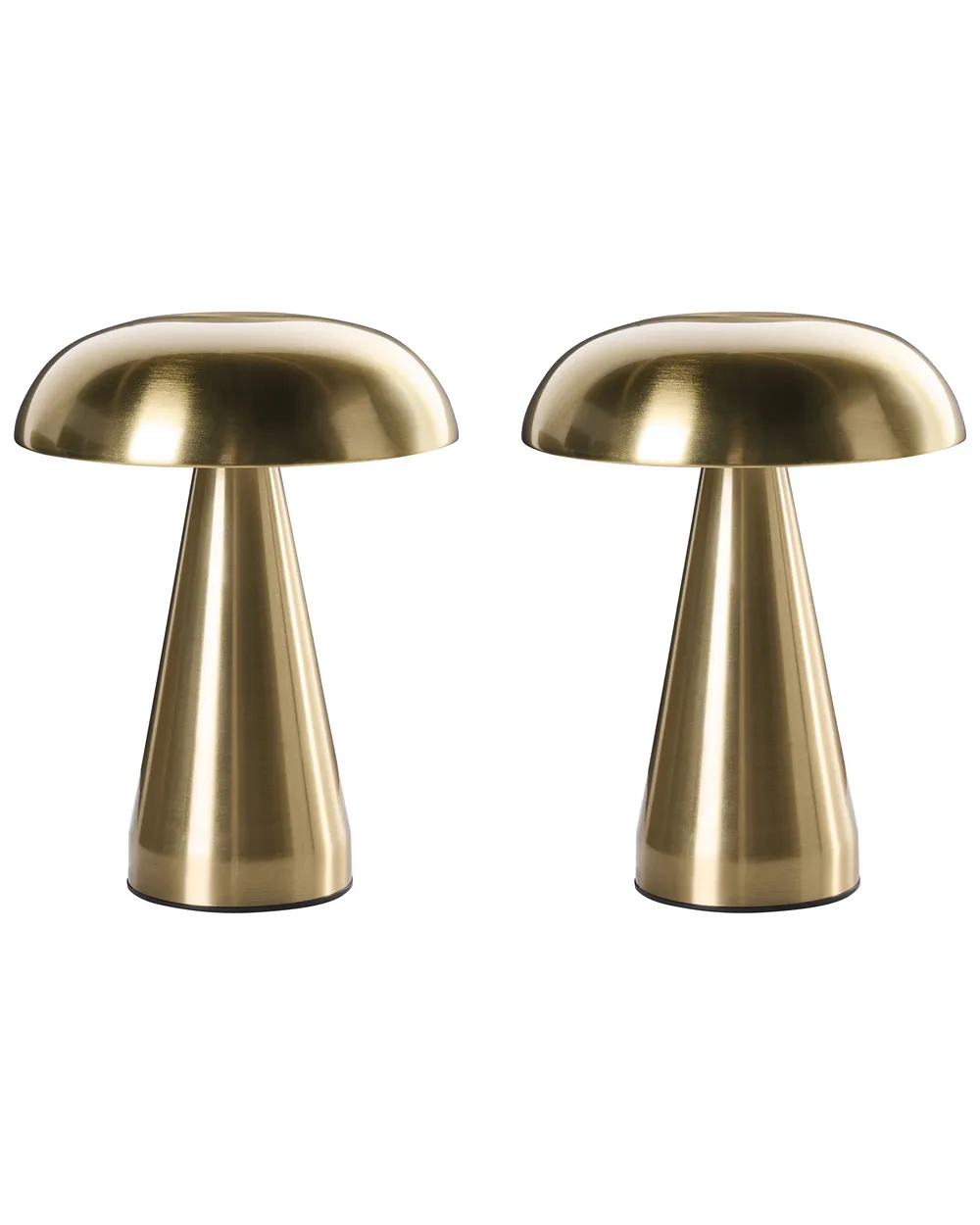 Set of 2 Wireless LED Table Lamp KULFO with Dimmer Metal Gold