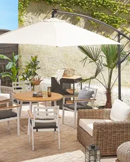 Cantilever Parasol LED 285 cm CORVAL Beige_779506