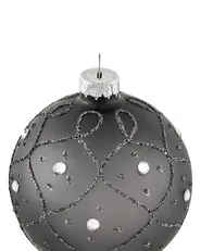 Kuusenkoristesetti 35 kpl FROSTFALL Lasi Harmaa_1028150