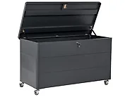 Oppbevaringsboks KYMI 136 cm 55 cm Metall med hjul Mørkegrå_1173666