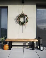 Garden Bench SCANIA 140 cm Acacia Wood Black_1036215