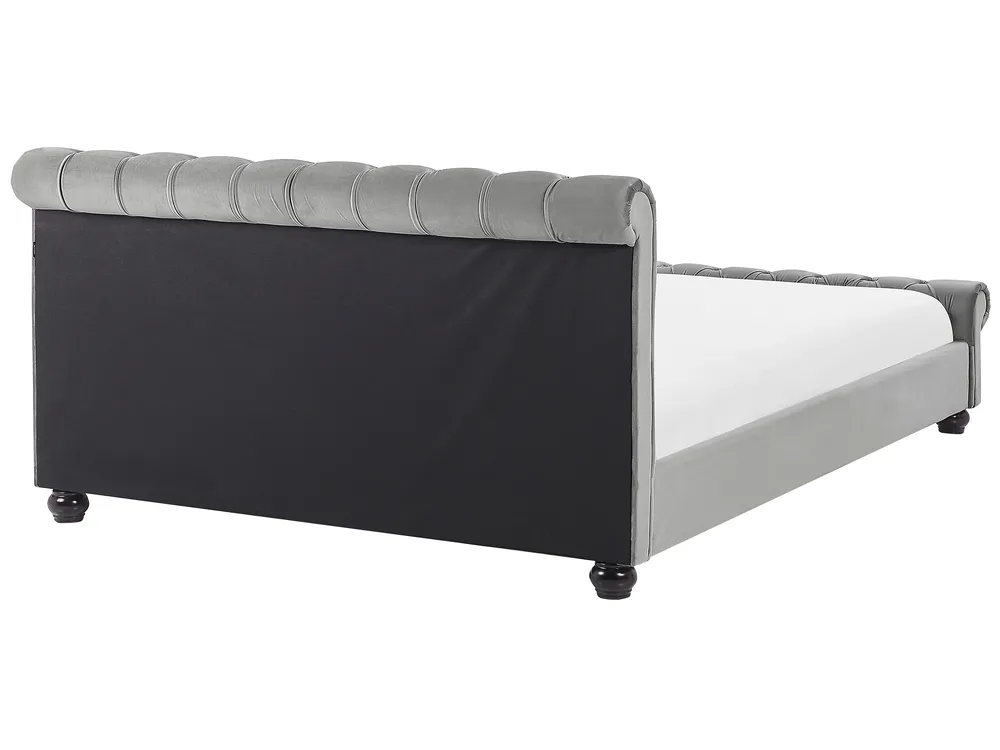 Bed Velvet AVALLON 180 x 200 cm (EU Super King) Grey_703418