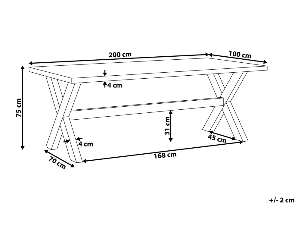 Trädgårdsmatbord OLBIA 200 cm 100 cm Betong Vit_809013