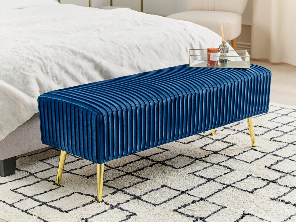 Upholstered Bench PATERSON Velvet Blue