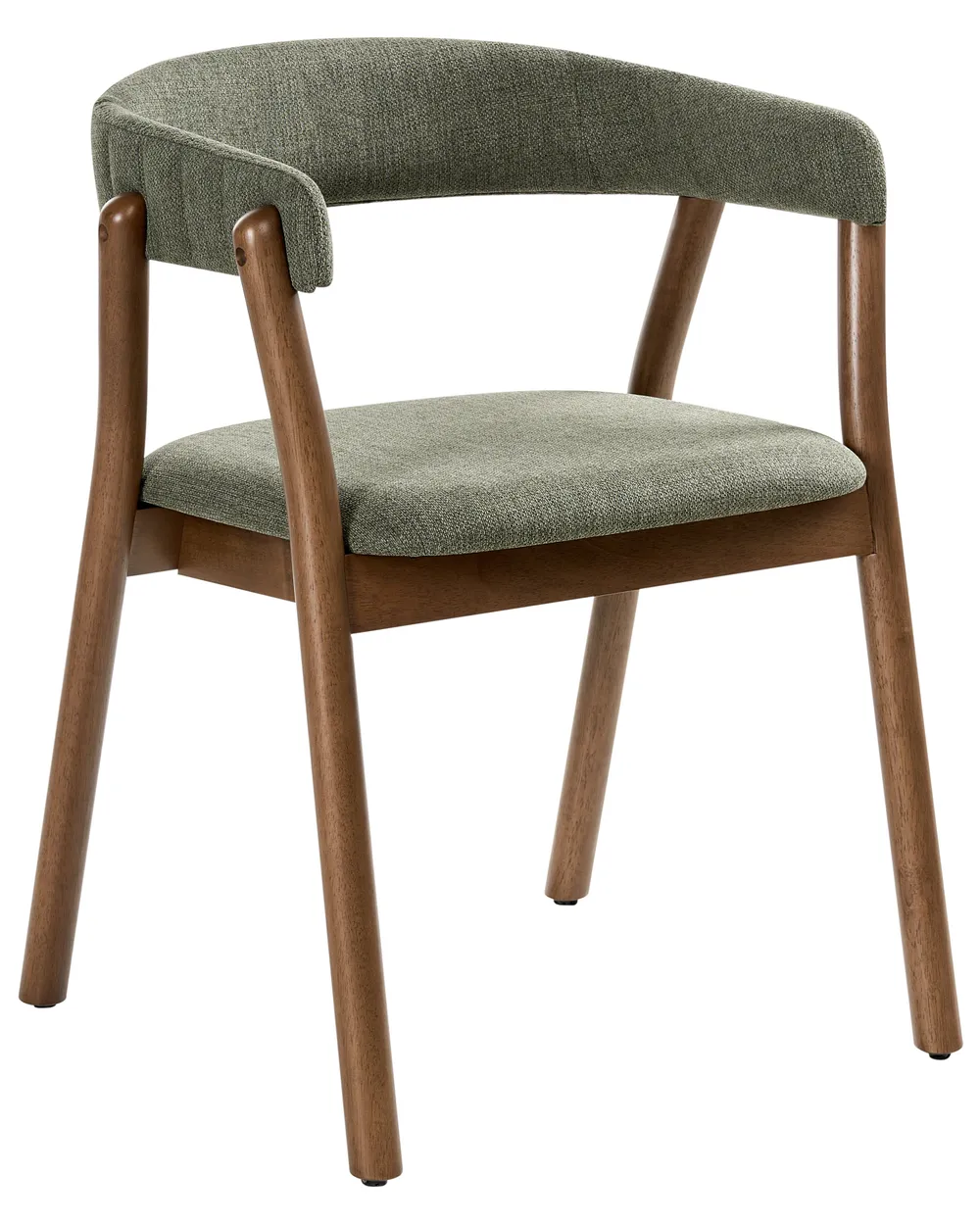 Set of 2 Dining Chairs MYLO Fabric Dark Brown/ Green_1015984
