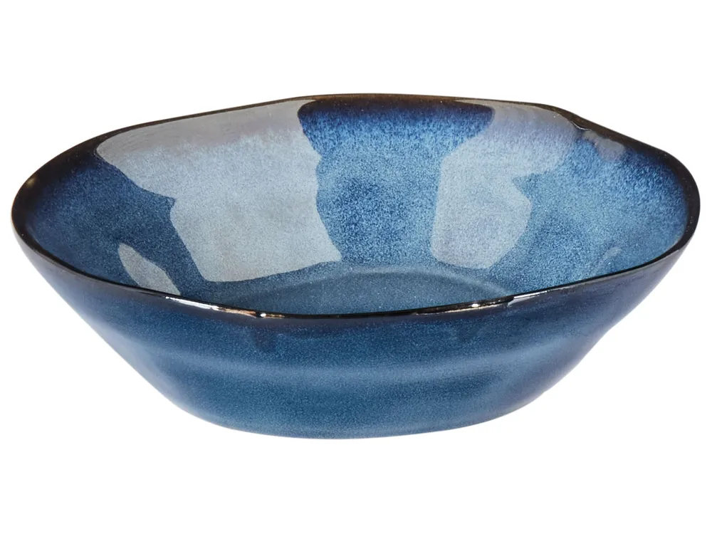 Set of 16 Dinnerware HAWTHORN Stoneware Blue_957378