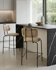 Set of 2 Bar Chairs ADELANTO Light Beige_1039784