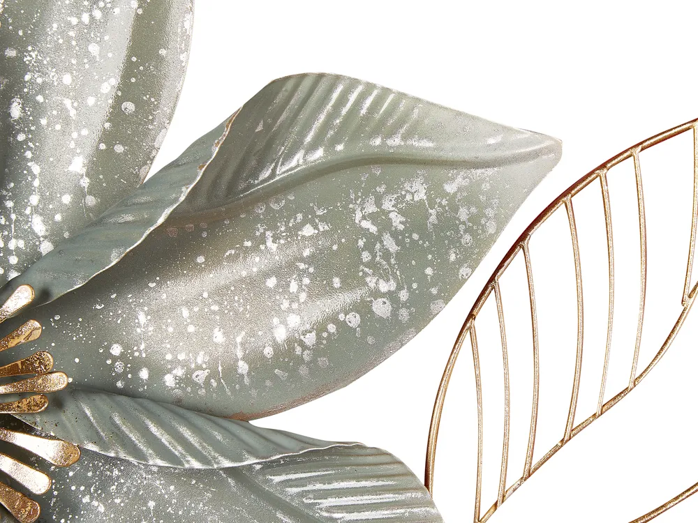 Väggdekoration Blomma EUROPIUM Metall 46 cm Guld_933886